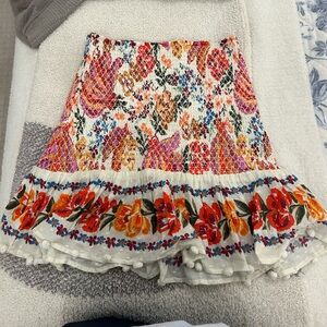 FARM Rio White Spring Bananas Mini Skirt